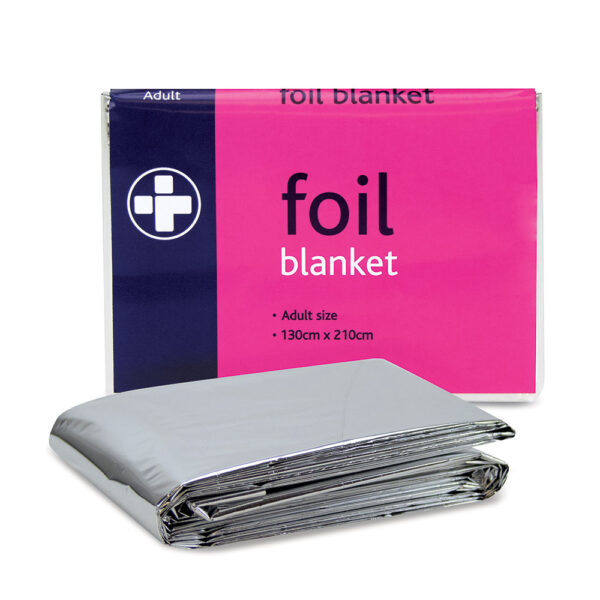 adult size foil blanket to protect, treat and prevent hypothermia